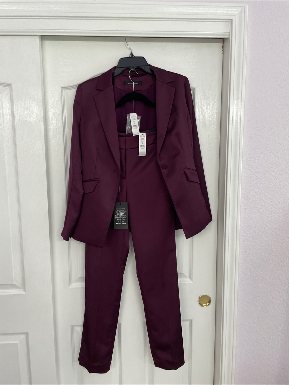 White House Black Market Deep Plum Blazer & Trousers